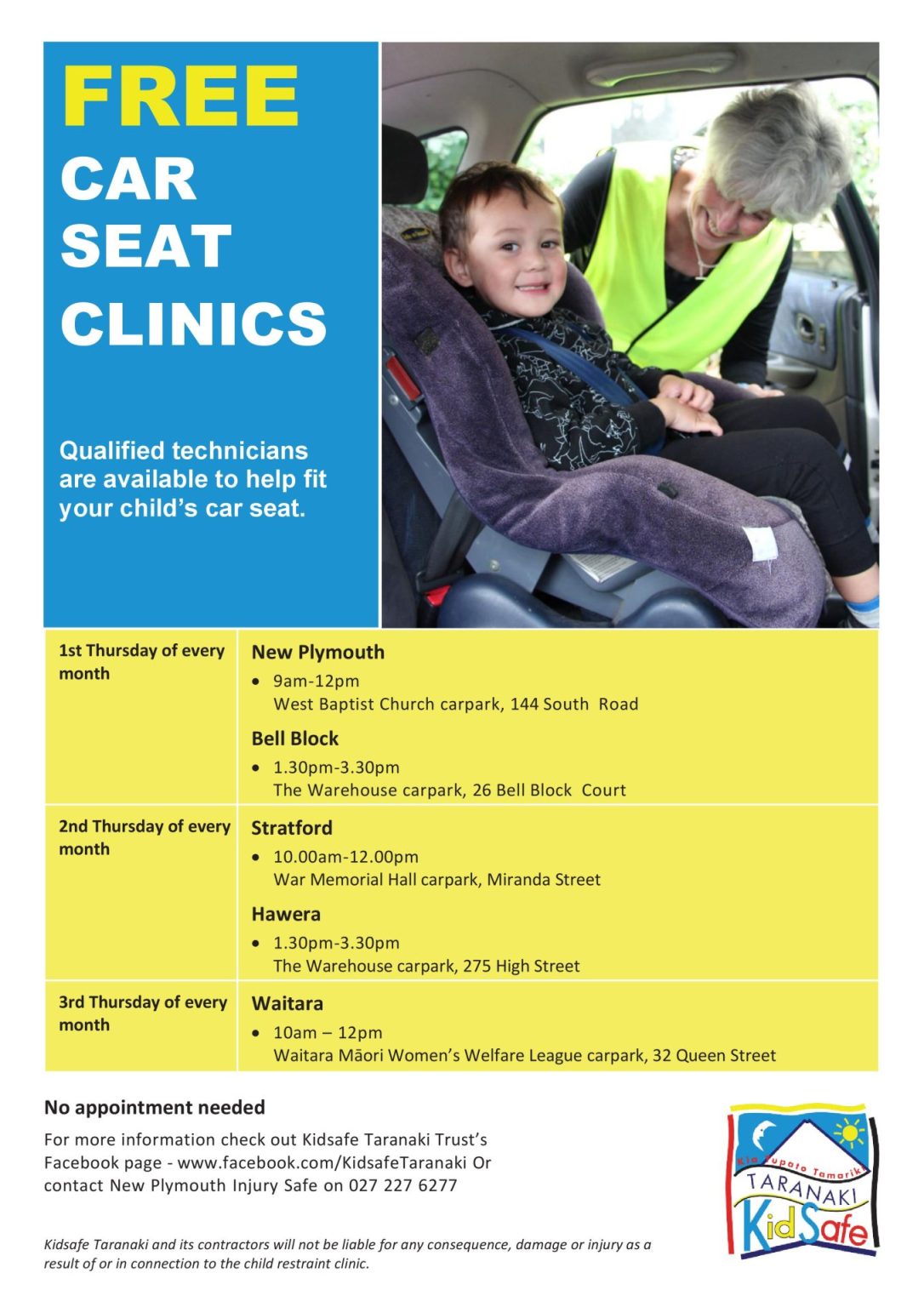 Kidsafe Taranaki Car Seat Clinics New Plymouth Injury Safe NPiS